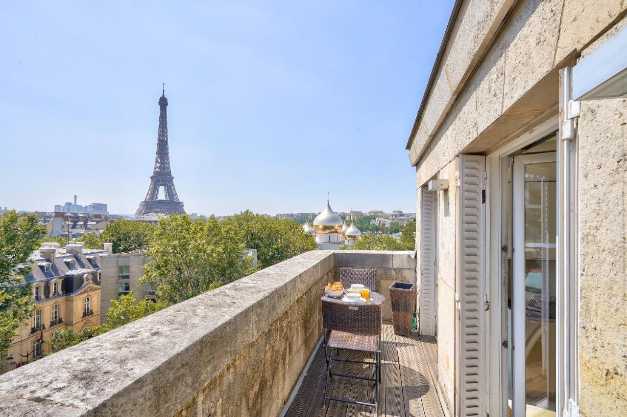 Designed Studio With Ac-Terrasse Vue Tour Eiffel Paris Exteriör bild